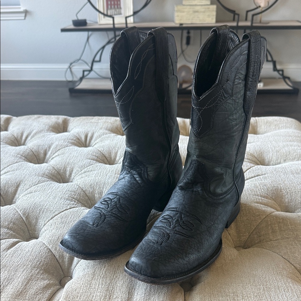 Denver Boot Co‎ Men’s 8.5 EE Black Leather Cowboy Boots